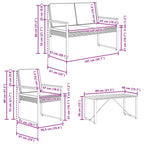 Juego de muebles de exterior 4 pcs Beige y blanco crema