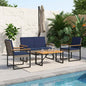 Outdoor Furniture Set with Cushions 3 pcs Gray and Navy
