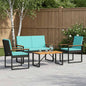 Outdoor Furniture Set with Cushions 3 pcs Gray and Navy
