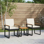 Juego de muebles de exterior 3 pcs Negro y Blanco Crema
