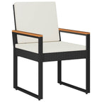 Juego de muebles de exterior 3 pcs Negro y Blanco Crema