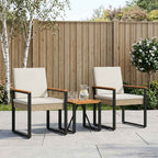 Juego de muebles de exterior 3 pcs Beige y blanco crema