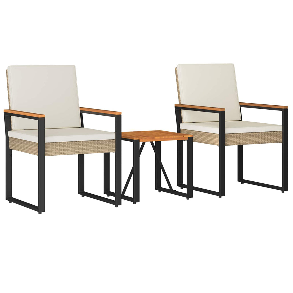 Juego de muebles de exterior 3 pcs Beige y blanco crema