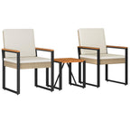 Juego de muebles de exterior 3 pcs Beige y blanco crema