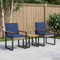 Outdoor Furniture Set with Cushions 3 pcs Gray and Navy
