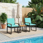 Outdoor Furniture Set with Cushions 3 pcs Gray and Navy