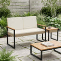 Banco de exterior Beige y blanco crema 107 x 61 x 80 cm