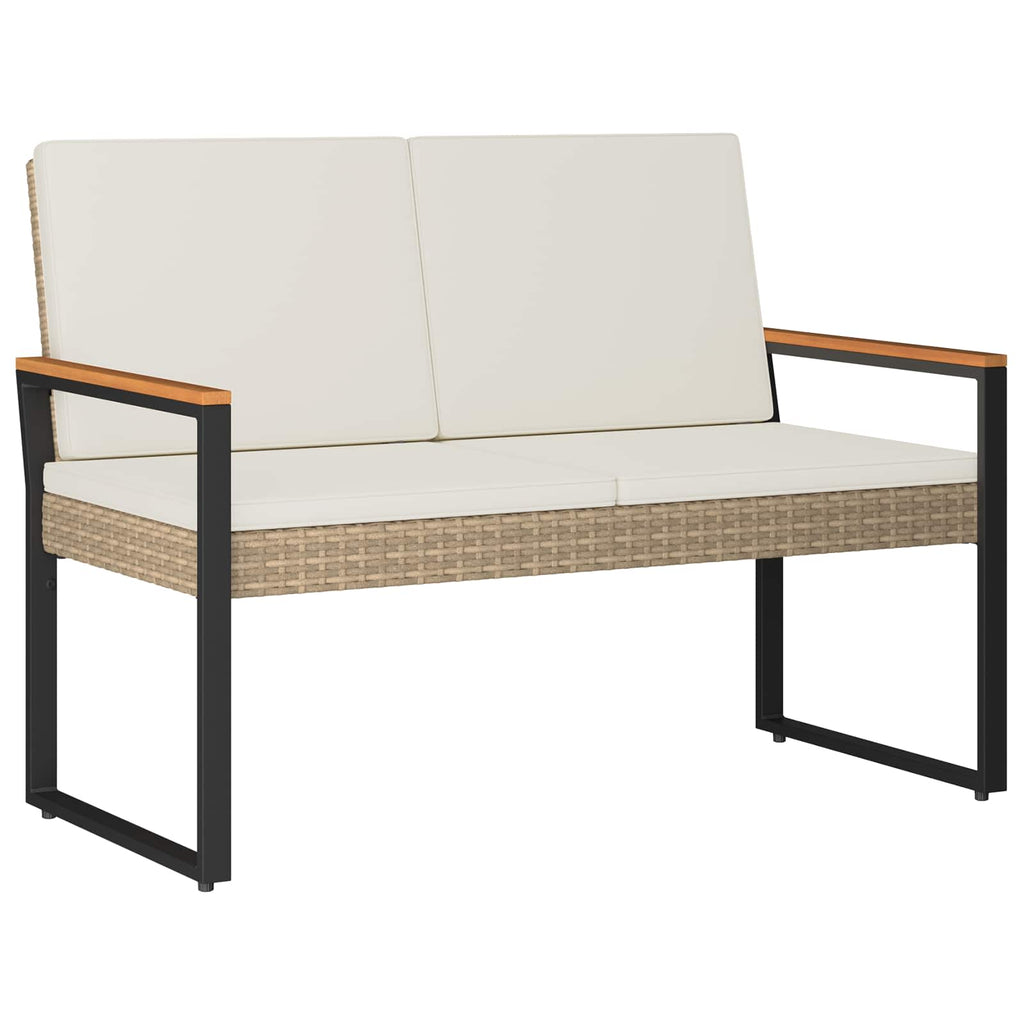 Banco de exterior Beige y blanco crema 107 x 61 x 80 cm