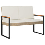 Banco de exterior Beige y blanco crema 107 x 61 x 80 cm