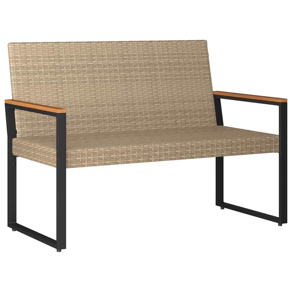 Banco de exterior Beige y blanco crema 107 x 61 x 80 cm