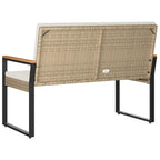 Banco de exterior Beige y blanco crema 107 x 61 x 80 cm