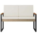 Banco de exterior Beige y blanco crema 107 x 61 x 80 cm