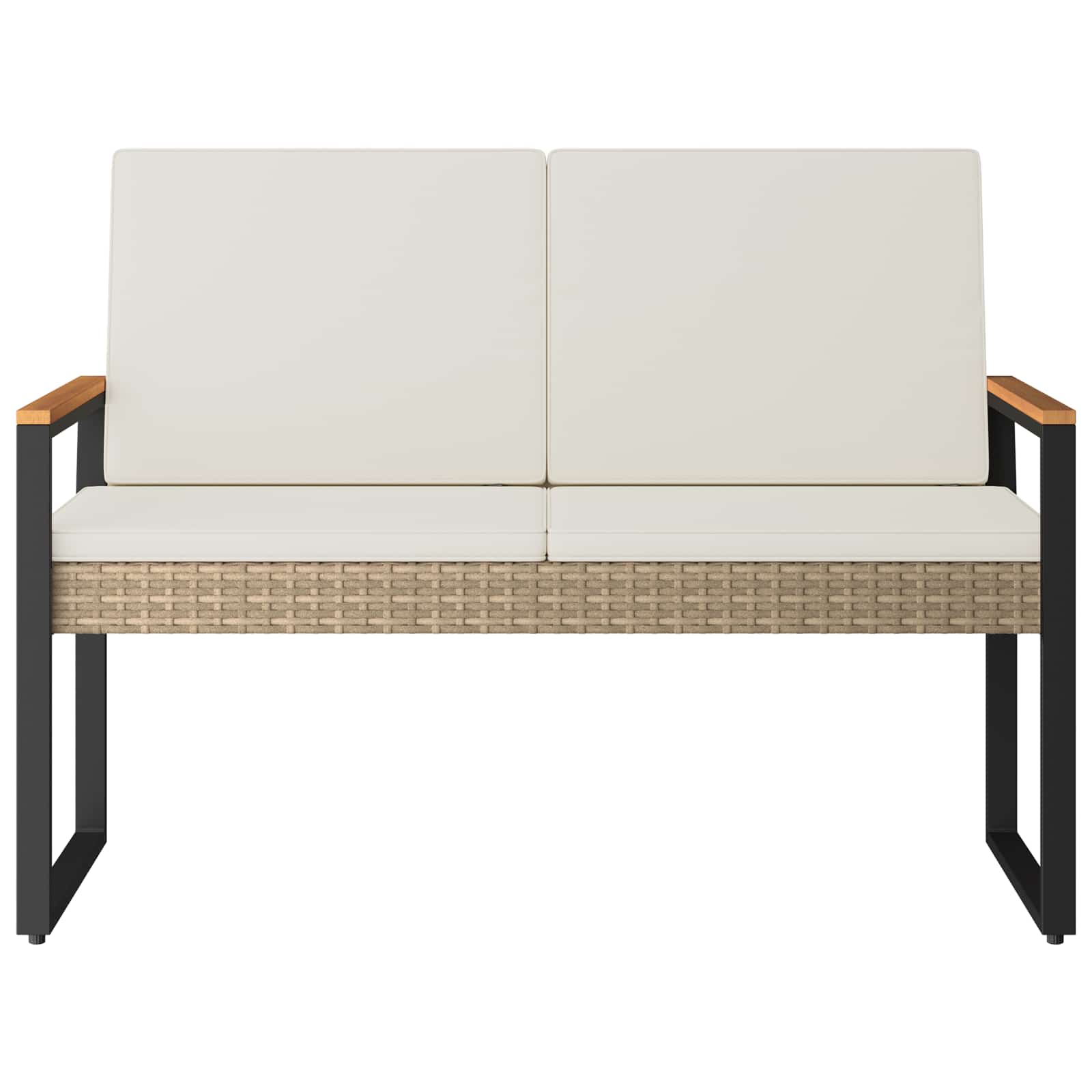 Banco de exterior Beige y blanco crema 107 x 61 x 80 cm