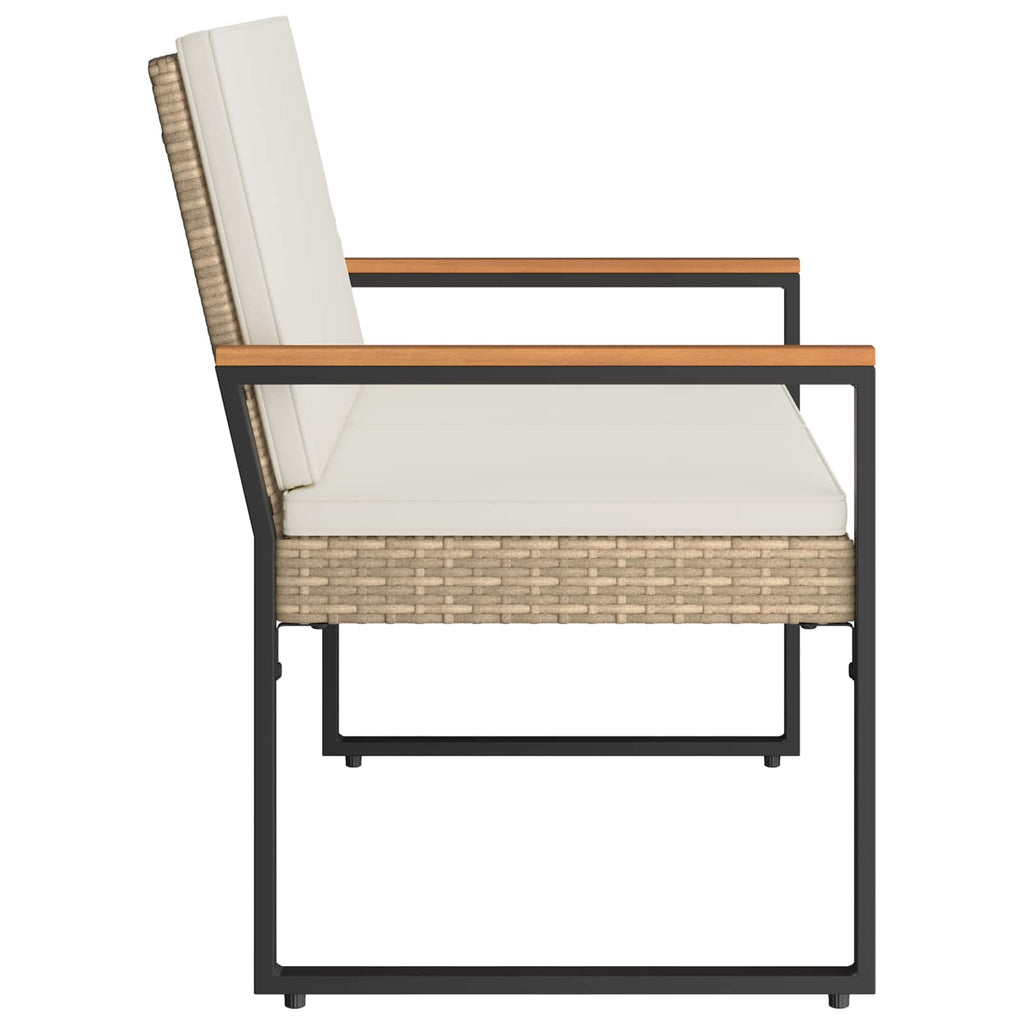Banco de exterior Beige y blanco crema 107 x 61 x 80 cm