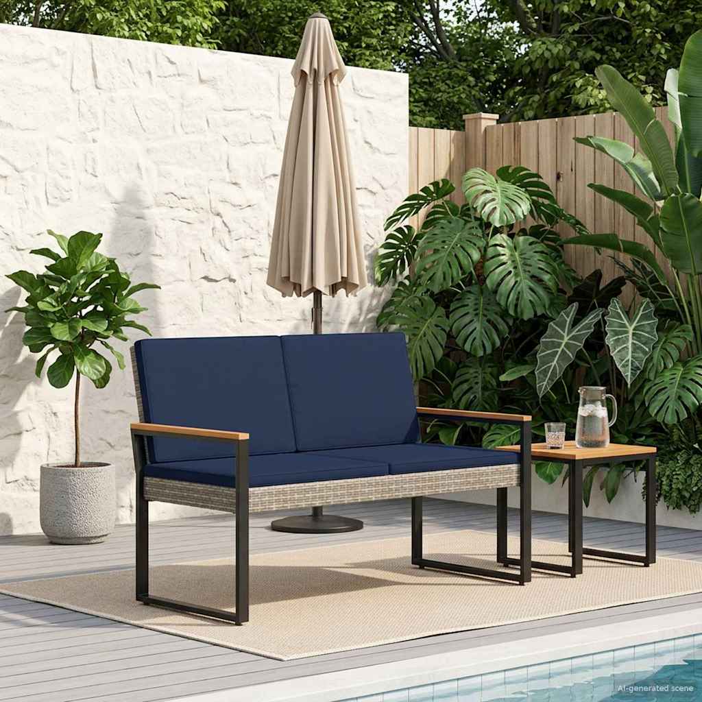 Banco de exterior Beige y blanco crema 107 x 61 x 80 cm