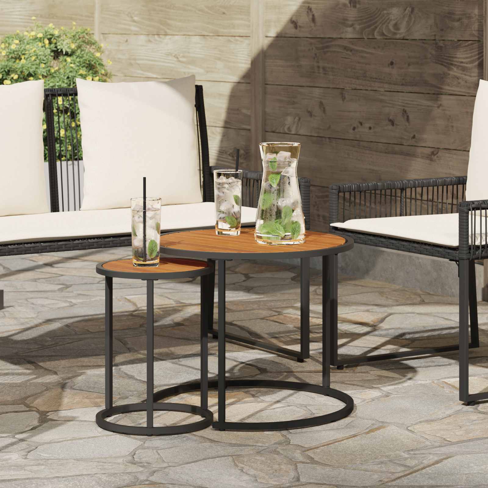 2-Piece Coffee Table Set 55 x 55 x 45 cm Steel