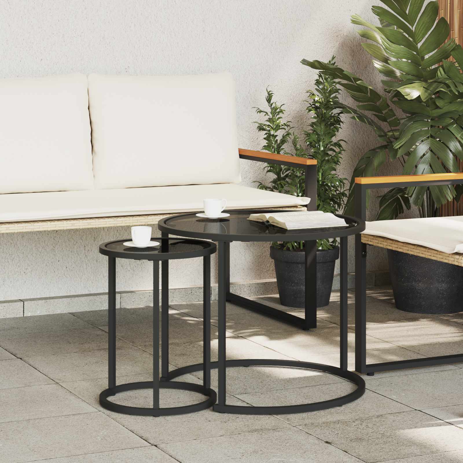 Juego de Mesas de Centro 2 pcs 55 x 55 x 45 cm acero