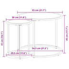 Juego de Mesas de Centro 2 pcs 55 x 55 x 45 cm acero