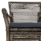 Silla de exterior 2 pcs Gris y Gris Oscuro ratán sintético