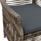 Silla de exterior 2 pcs Gris y Gris Oscuro ratán sintético