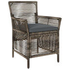 Silla de exterior 2 pcs Gris y Gris Oscuro ratán sintético
