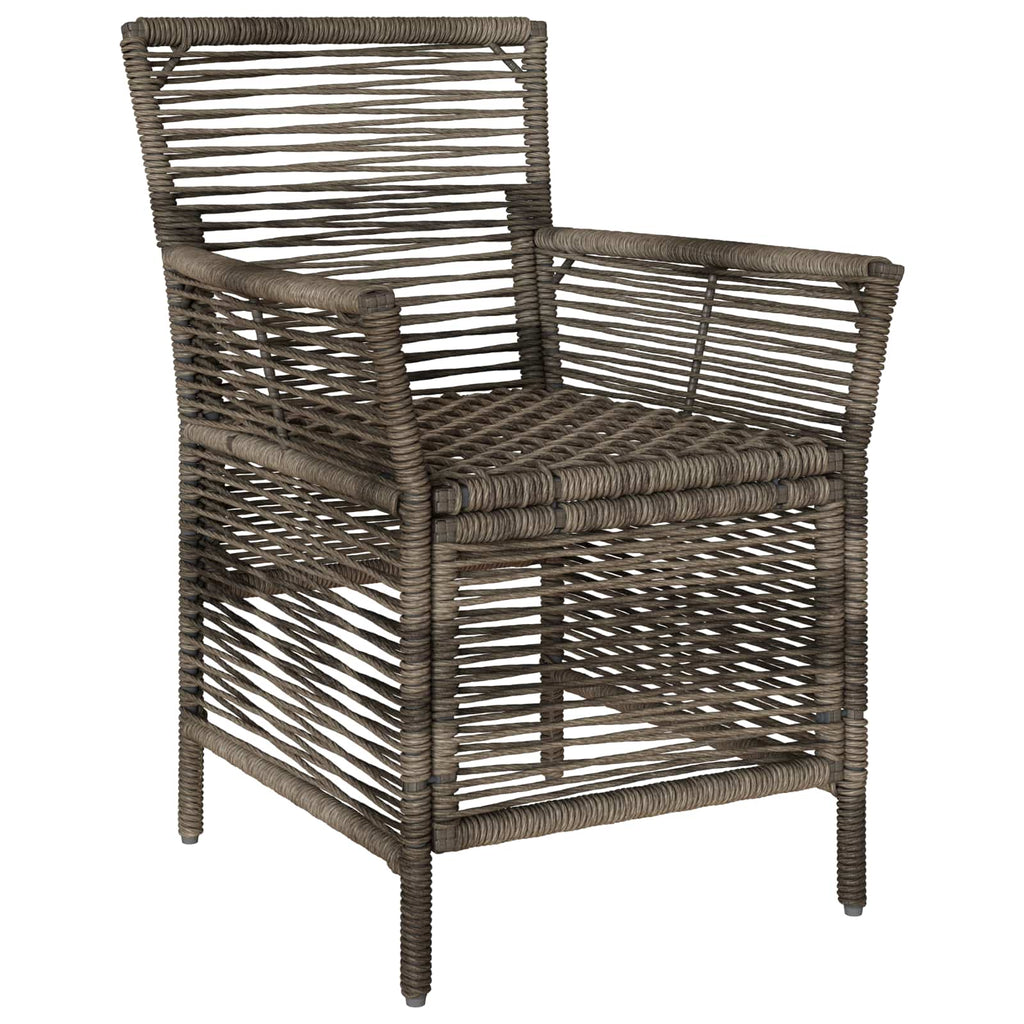 Silla de exterior 2 pcs Gris y Gris Oscuro ratán sintético