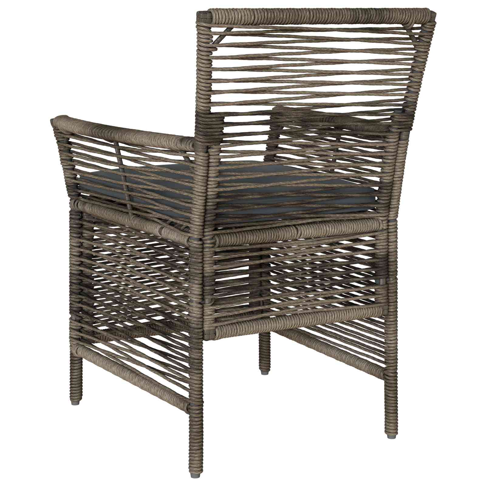 Silla de exterior 2 pcs Gris y Gris Oscuro ratán sintético