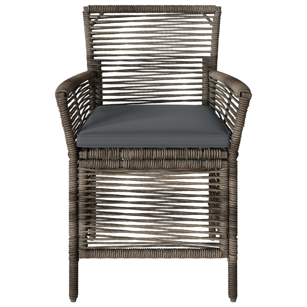 Silla de exterior 2 pcs Gris y Gris Oscuro ratán sintético
