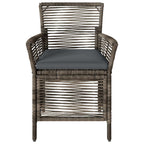 Silla de exterior 2 pcs Gris y Gris Oscuro ratán sintético