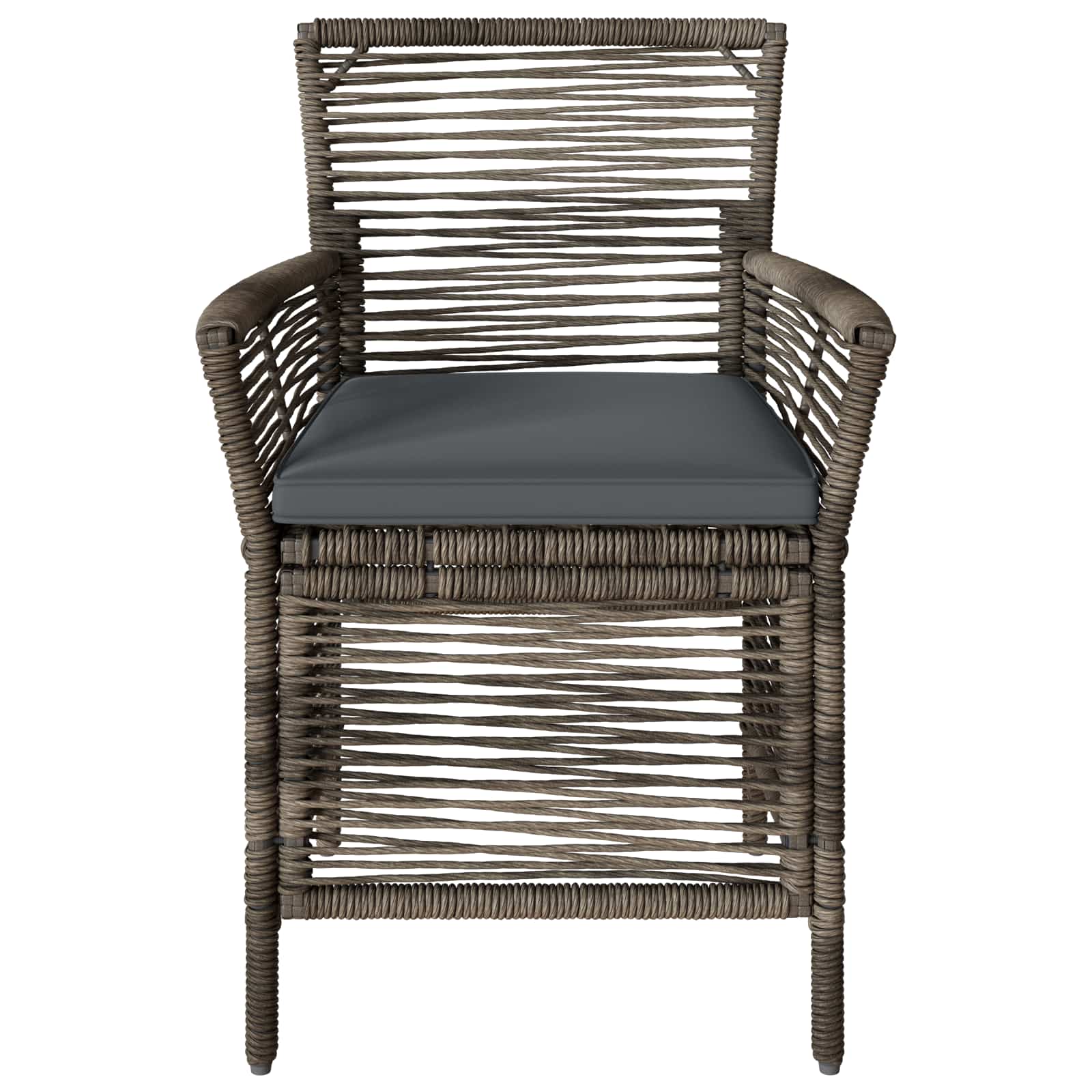 Silla de exterior 2 pcs Gris y Gris Oscuro ratán sintético