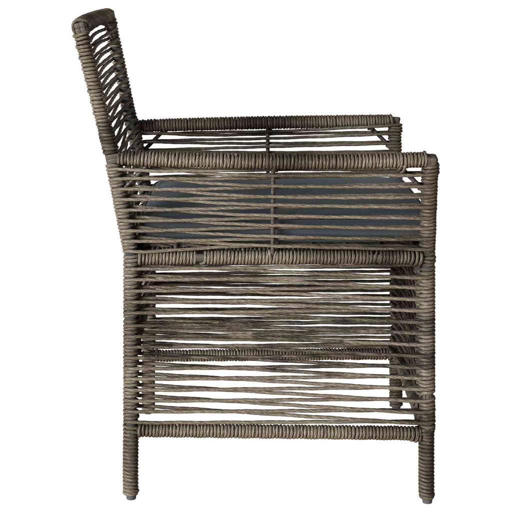 Silla de exterior 2 pcs Gris y Gris Oscuro ratán sintético