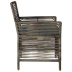Silla de exterior 2 pcs Gris y Gris Oscuro ratán sintético