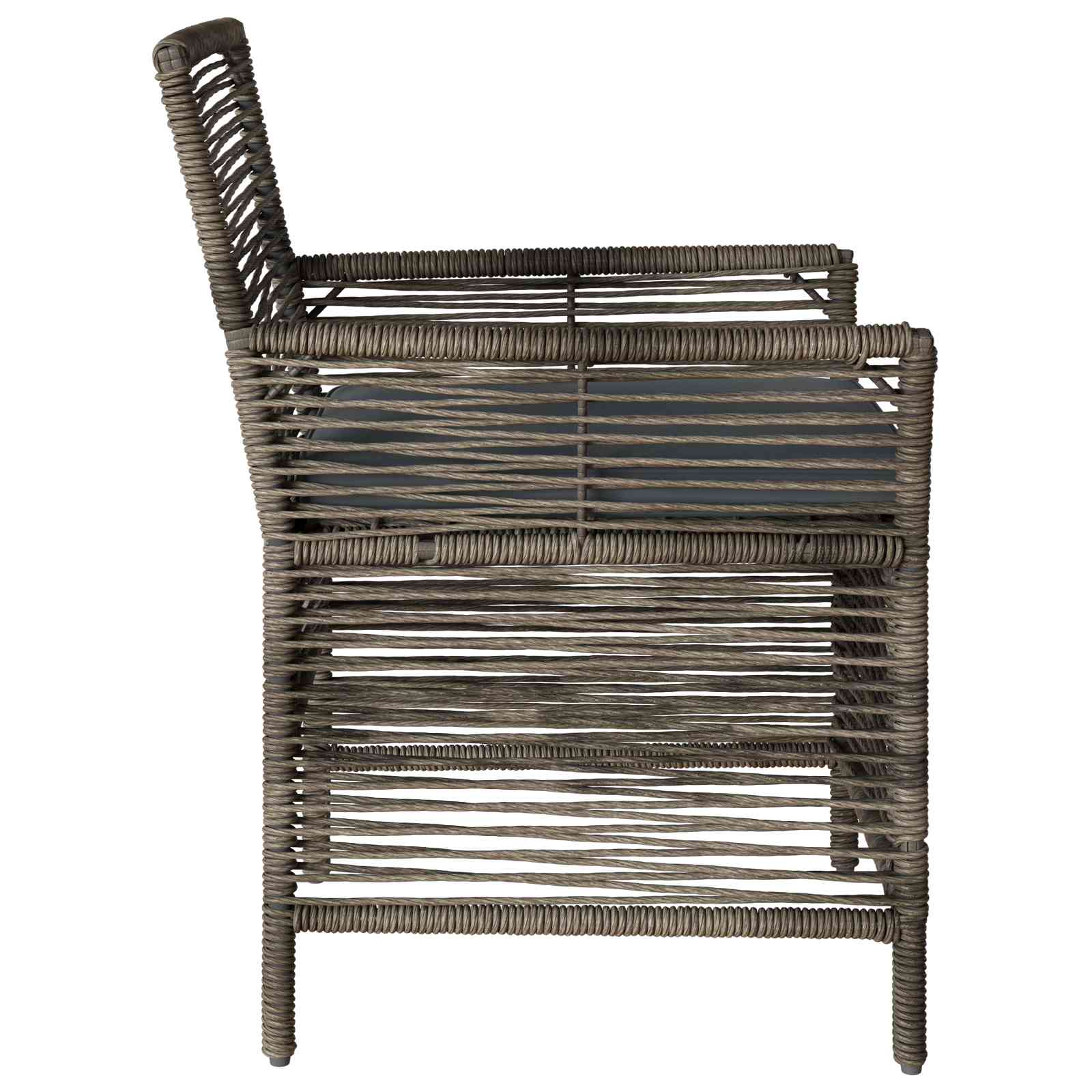 Silla de exterior 2 pcs Gris y Gris Oscuro ratán sintético