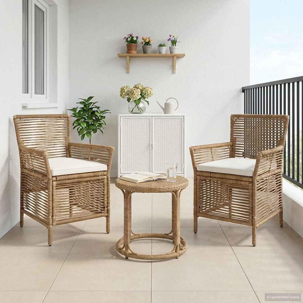 Silla de exterior 2 pcs Gris y Gris Oscuro ratán sintético