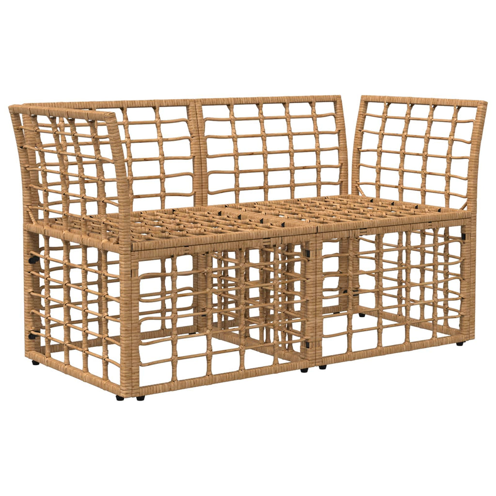 Loveseat de exterior 2 pcs Natural y Crema ratán sintético