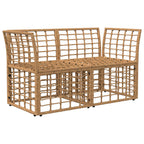 Loveseat de exterior 2 pcs Natural y Crema ratán sintético