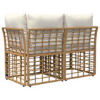 Loveseat de exterior 2 pcs Natural y Crema ratán sintético
