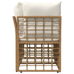 Loveseat de exterior 2 pcs Natural y Crema ratán sintético