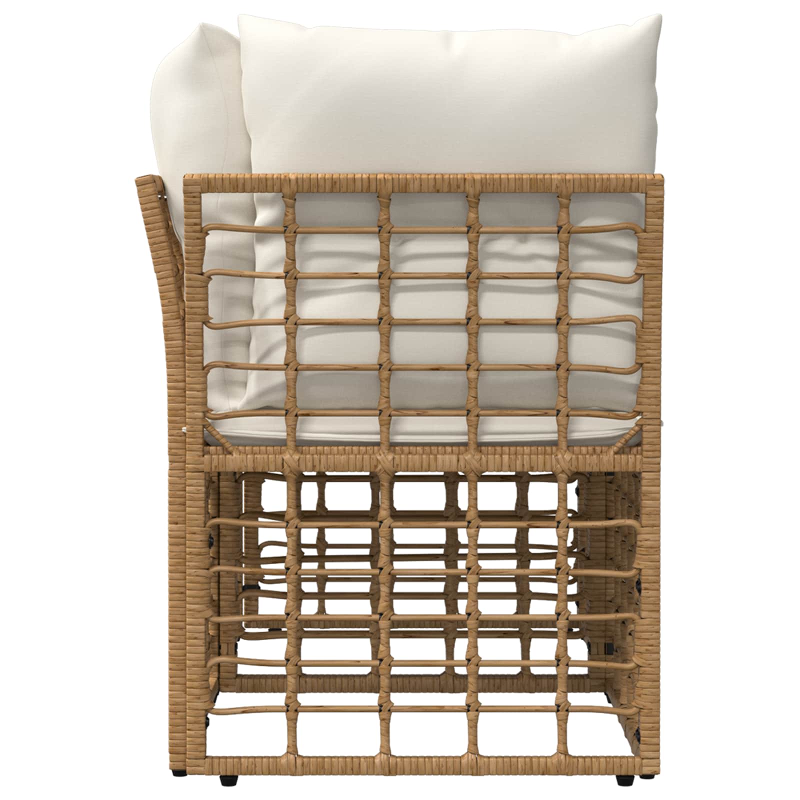 Loveseat de exterior 2 pcs Natural y Crema ratán sintético