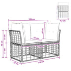 Loveseat de exterior 2 pcs Natural y Crema ratán sintético
