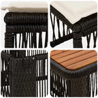Conjunto de Comedor de Jardín con cojín 3 pcs Beige y Crema