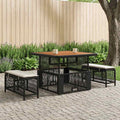 Conjunto de Comedor de Jardín con cojín 3 pcs Beige y Crema