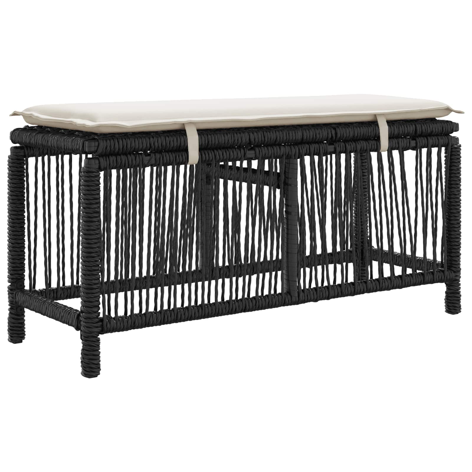 Conjunto de Comedor de Jardín con cojín 3 pcs Beige y Crema
