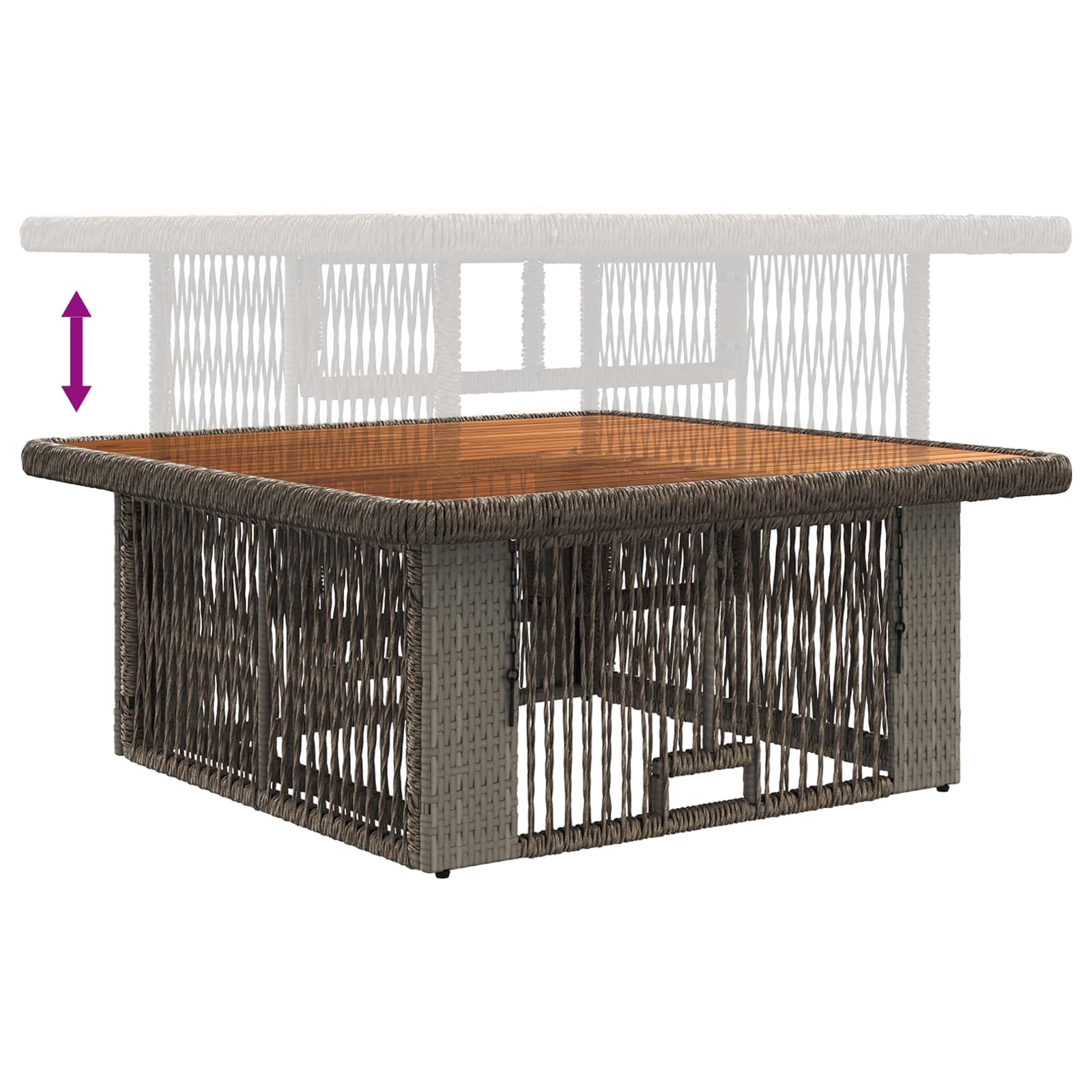 Conjunto de Comedor de Jardín 3 pcs Gris y Gris Oscuro