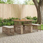 Conjunto de Comedor de Jardín con cojín 3 pcs Beige y Crema