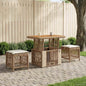 Conjunto de Comedor de Jardín con cojín 3 pcs Beige y Crema