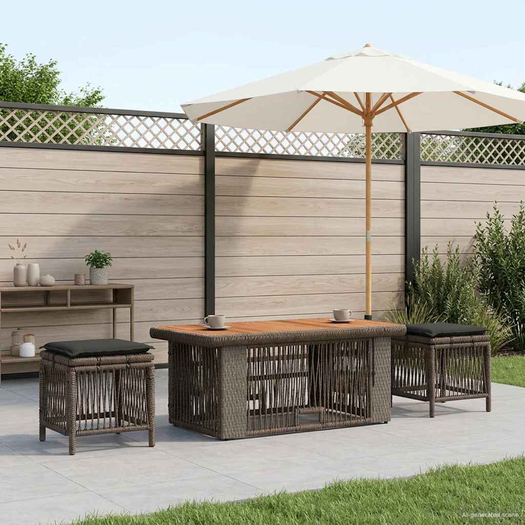 Conjunto de Comedor de Jardín 4 pcs Gris y Gris Oscuro