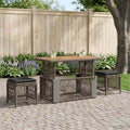 Conjunto de Comedor de Jardín 4 pcs Gris y Gris Oscuro