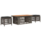 Conjunto de Comedor de Jardín 4 pcs Gris y Gris Oscuro