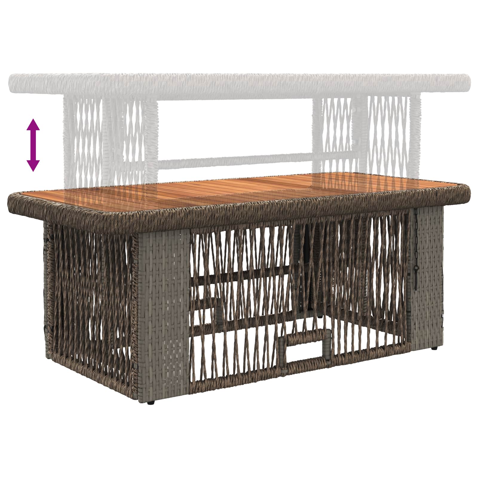 Conjunto de Comedor de Jardín 4 pcs Gris y Gris Oscuro
